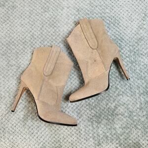 VINTAGE RETRO Y2K SUEDE TAN/GOLD FLECK WESTERN COWBOY ANKLE BOOT WMNS ALDO 9.5